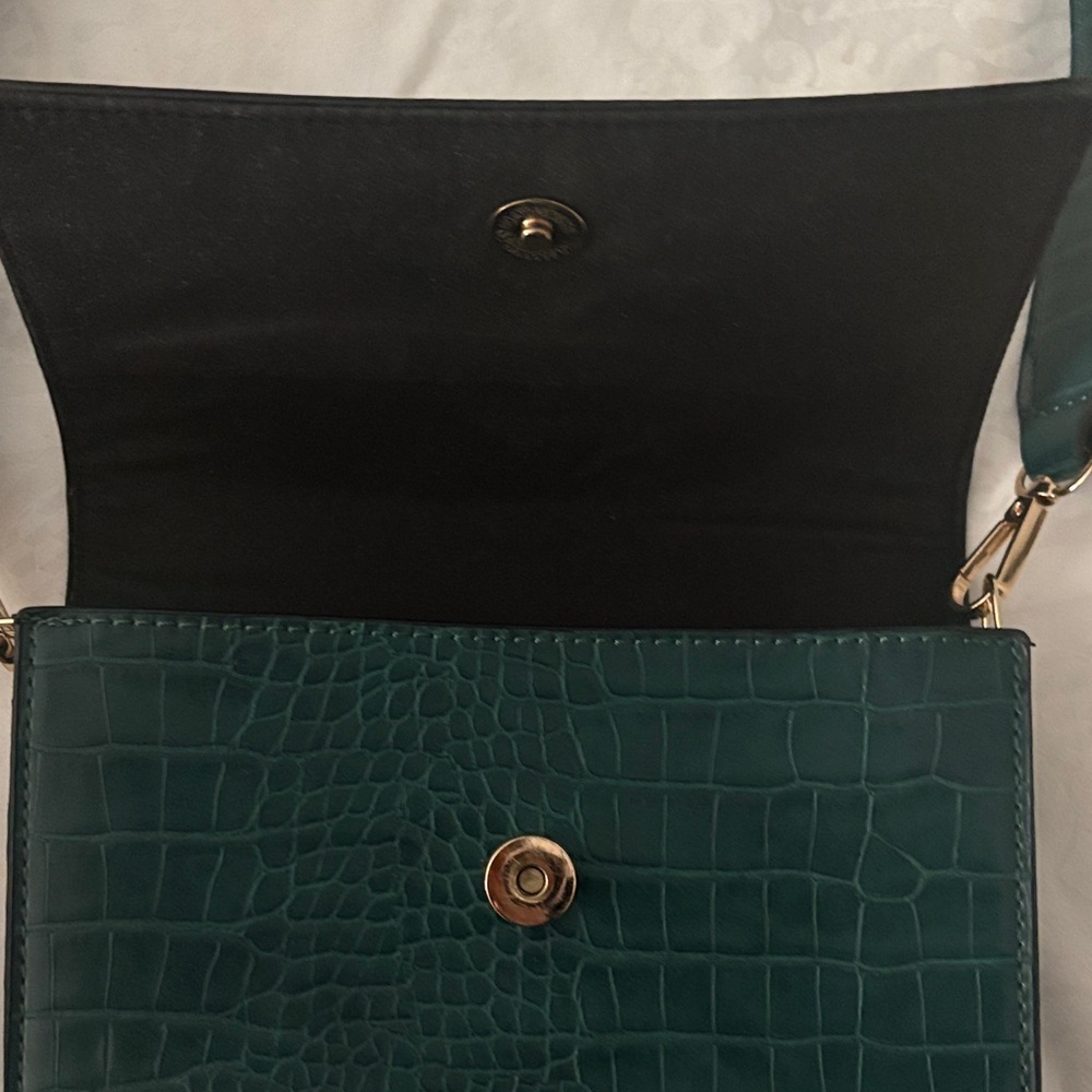 Only Emerald Croc-Pattern Mini Bag - Picture 2 of 7